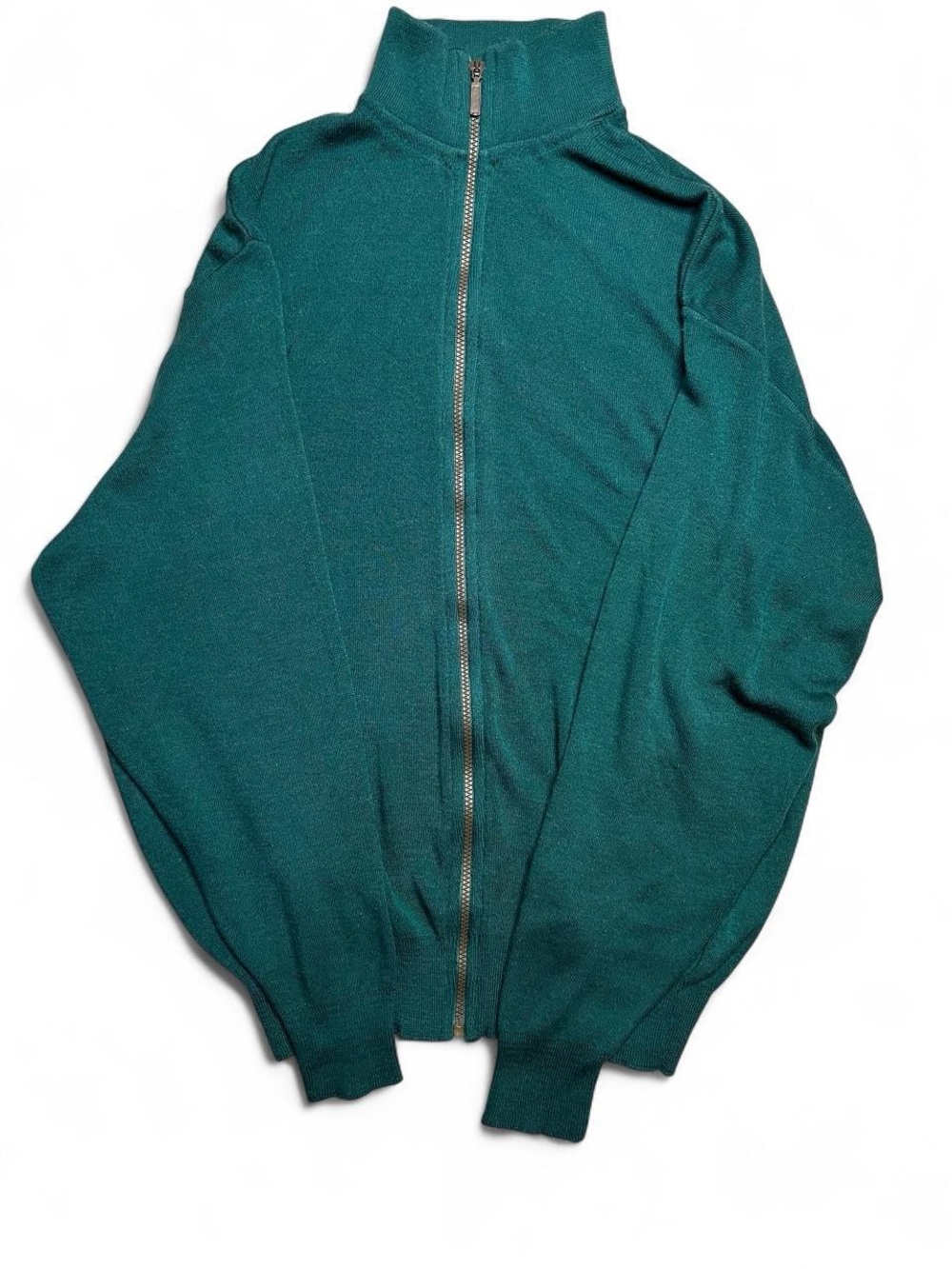 Towncraft Teal Full-Zip Mock Neck Sweater
